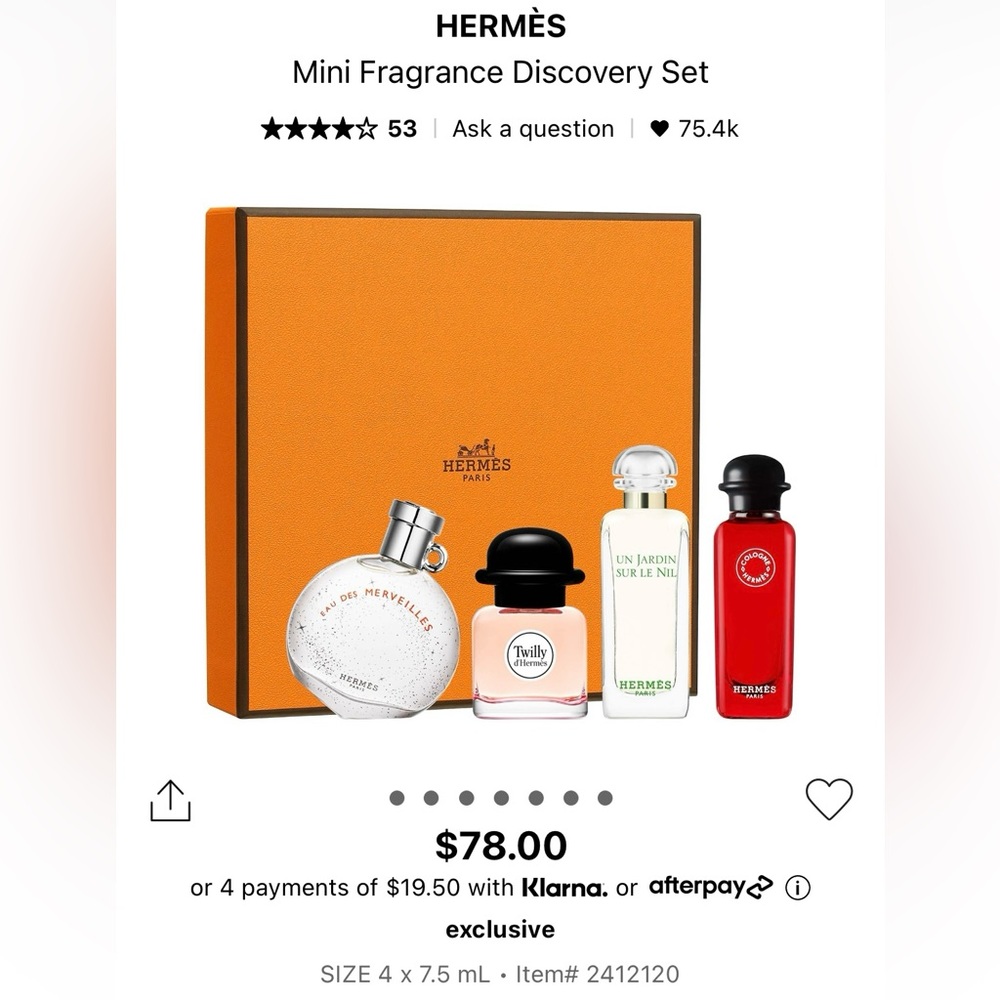 Hermès Women’s Perfumes Discovery Set